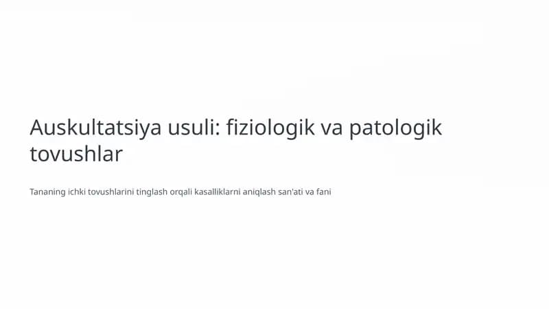 Auskultatsiya usuli
