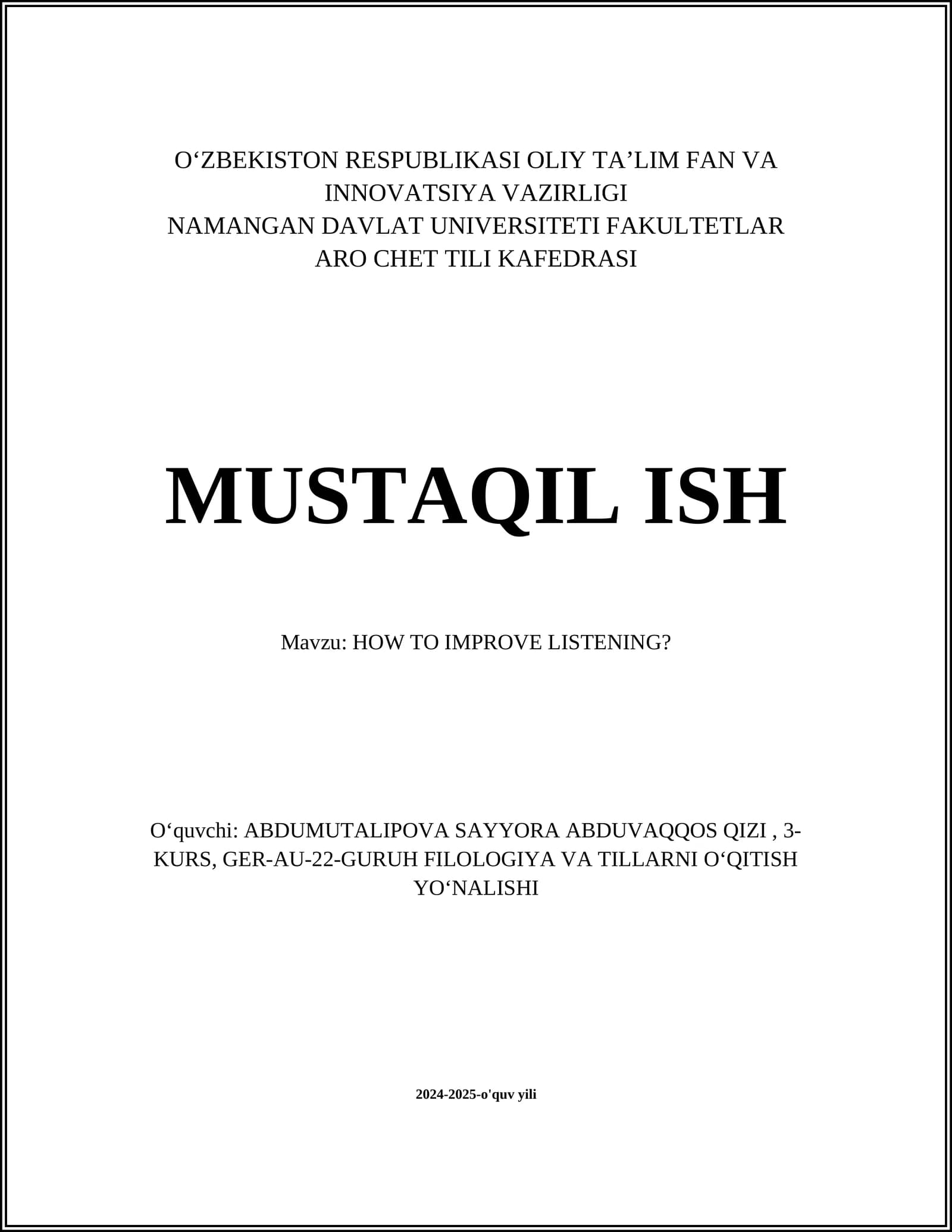 HOW TO IMPROVE LISTENING?