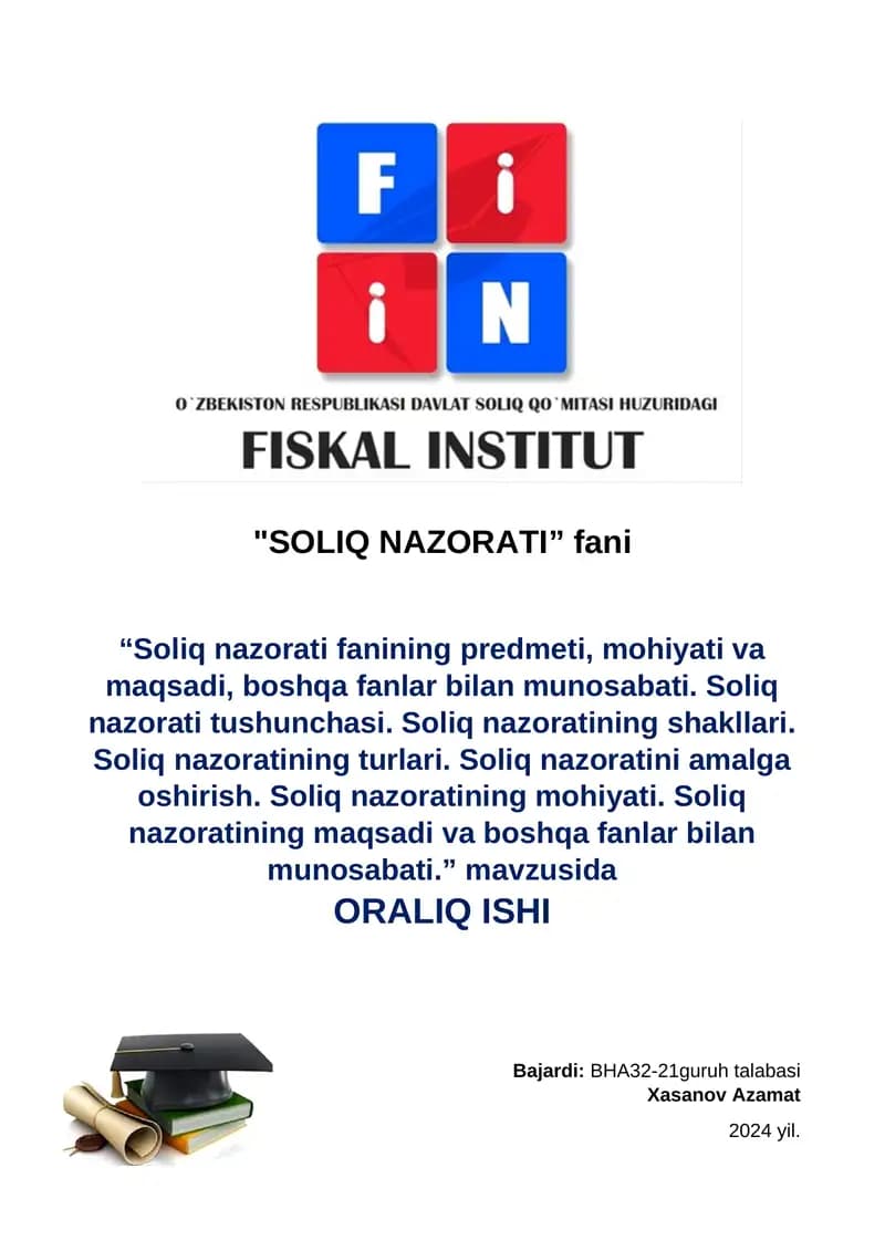 SOLIQ NAZORATI
