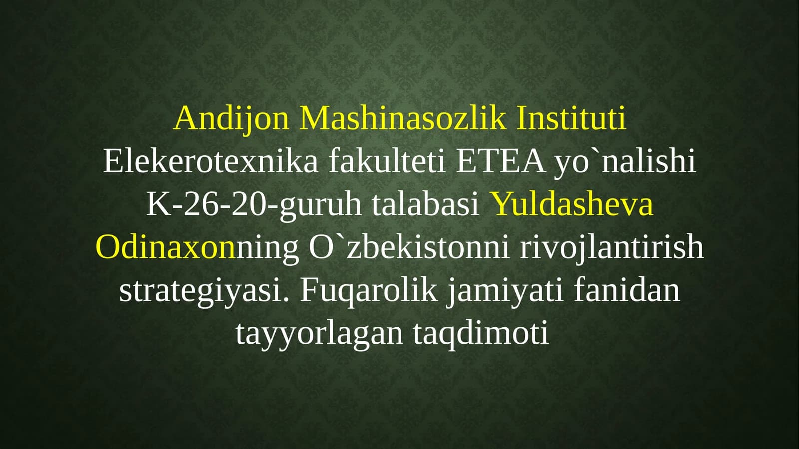 Fuqarolik jamiyatining asosiy belgilar va tamoyillari
