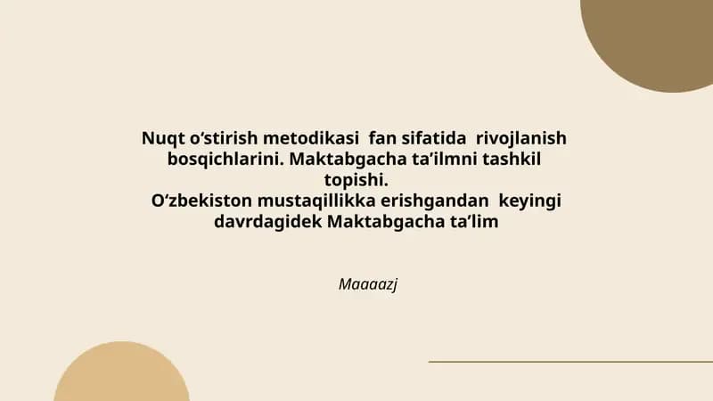 Nuqt o‘stirish metodikasi fan sifatida rivojlanish bosqichlarini