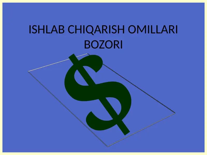 Ishlab chiqarish omillari bozori