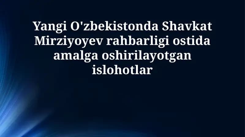Siyosiy va Iqtisodiy Islohotlar