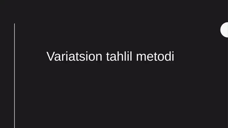 Variatsion tahlil metodi