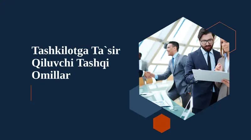 Tashkilotga Ta`sir Qiluvchi Tashqi Omillar