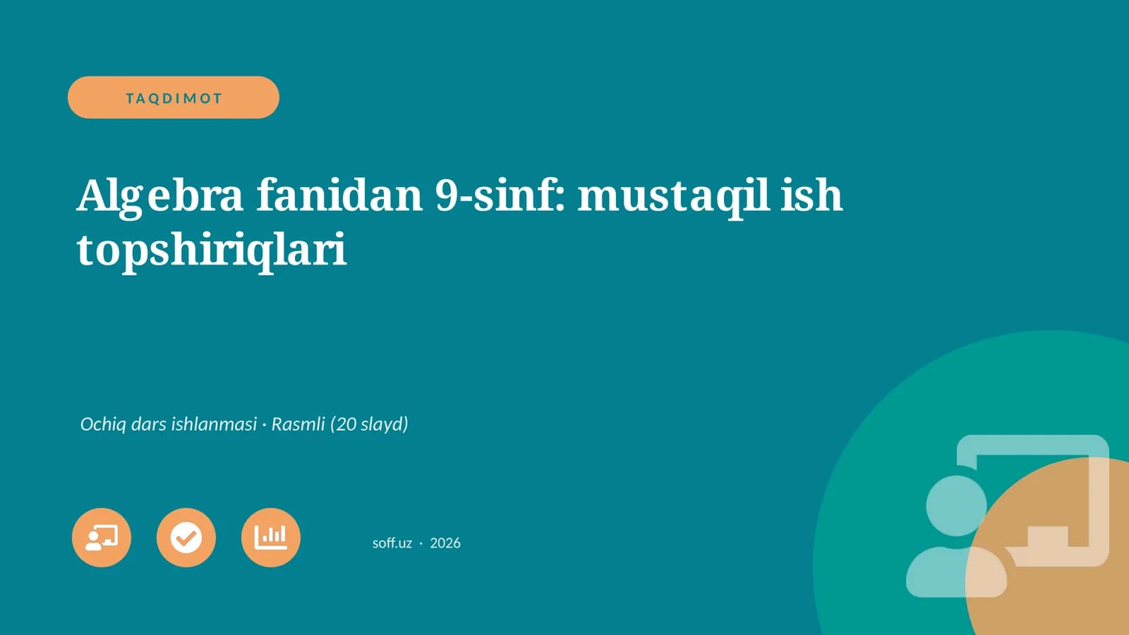 Algebra fanidan 9-sinf: mustaqil ish topshiriqlari