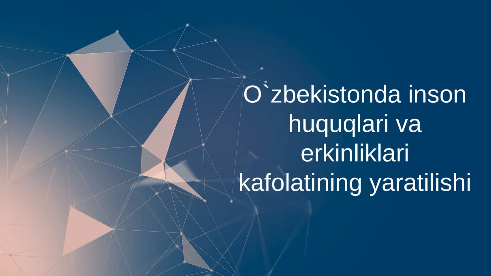 O`zbekistonda inson huquqlari va erkinliklari kafolatining yaratilishi