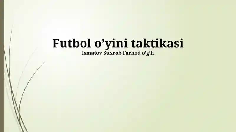 Futbol oʼyini taktikasi