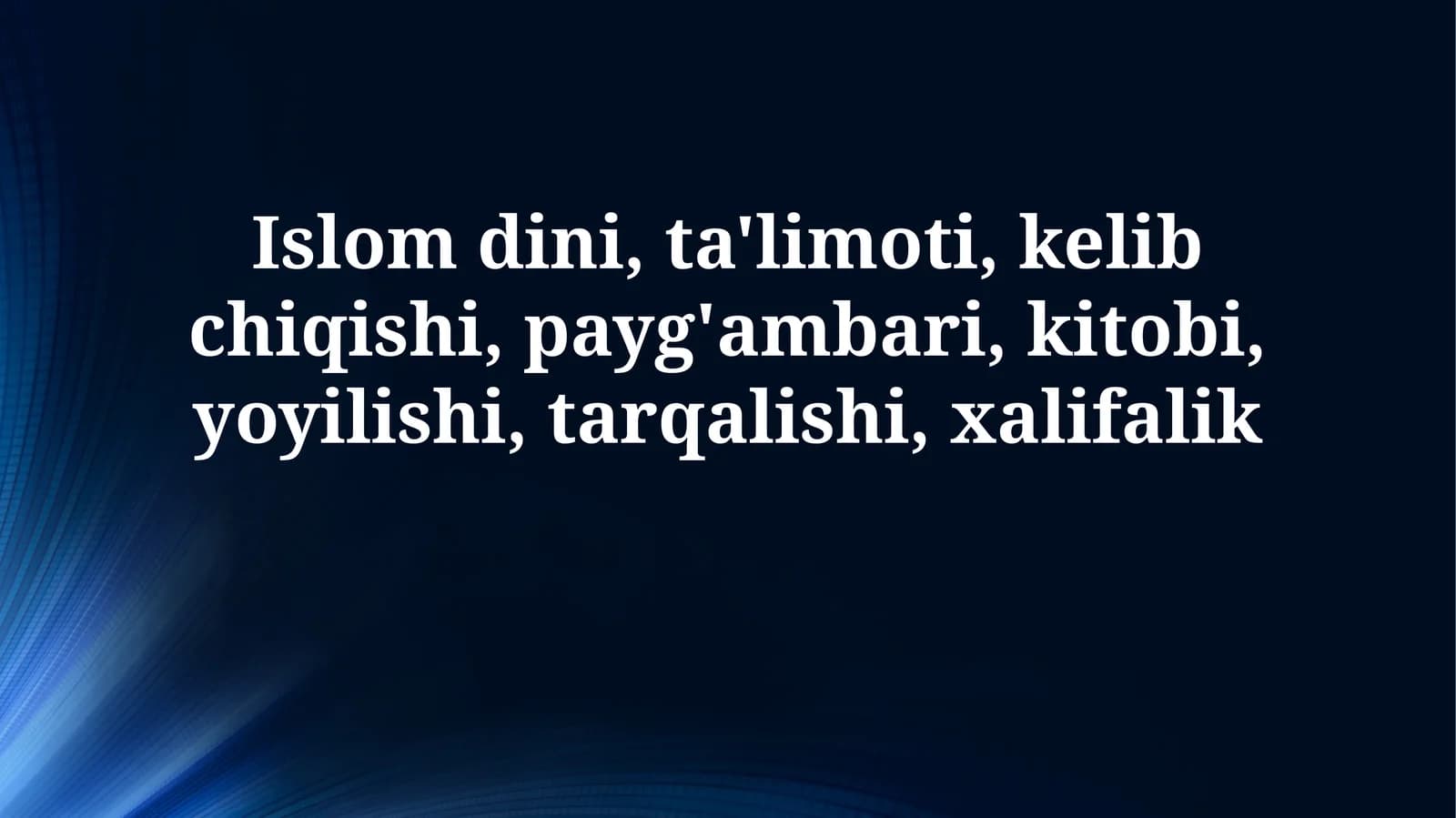 Islom dini