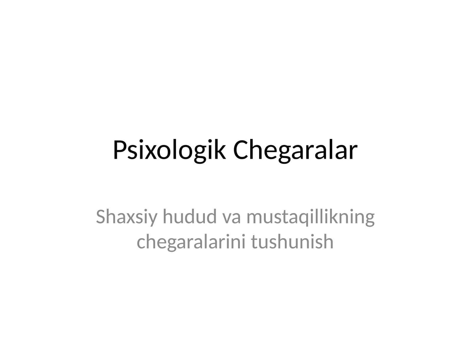 Psixologik Chegaralar