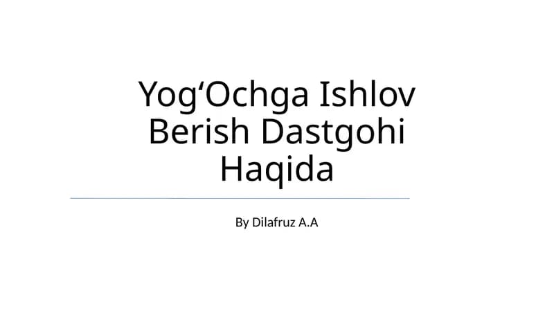 Yog‘Ochga Ishlov Berish Dastgohi Haqida