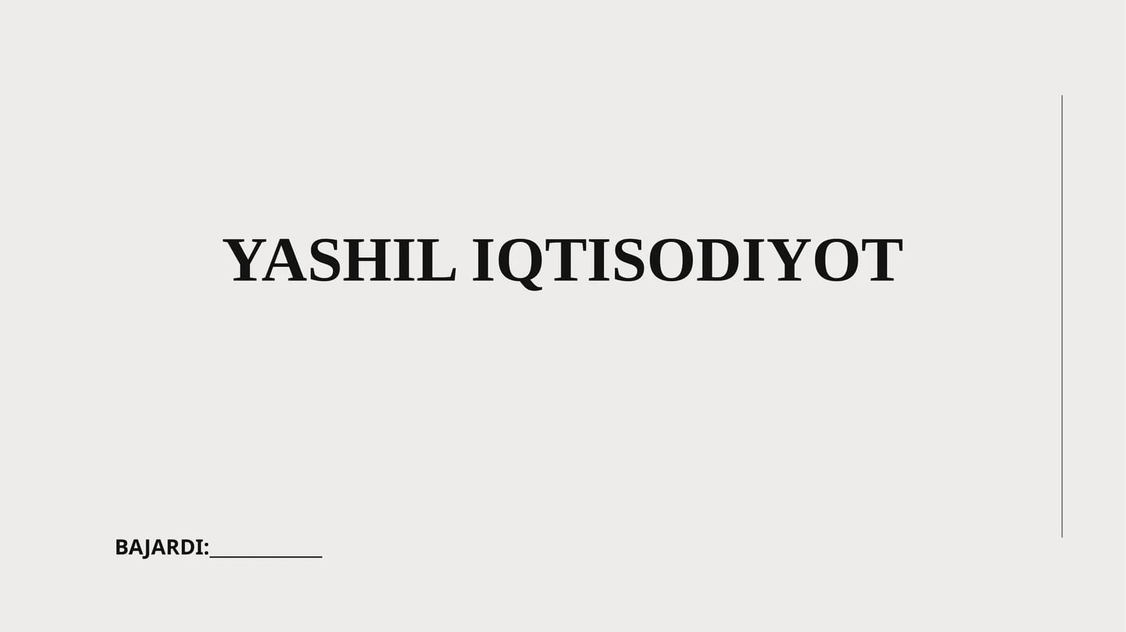 YASHIL IQTISODIYOT