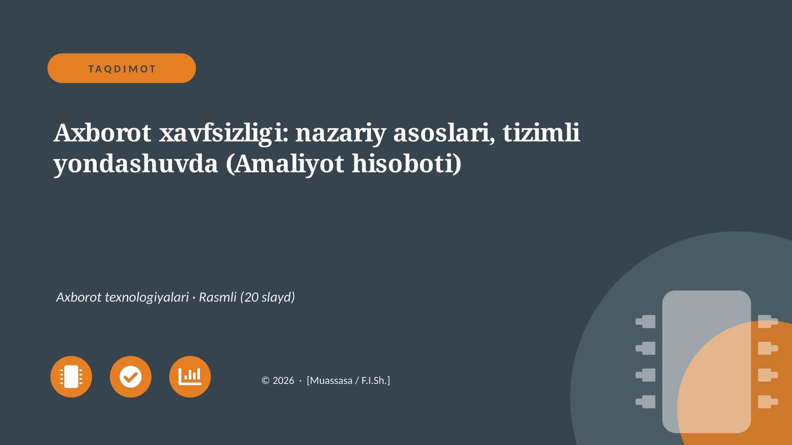 Axborot xavfsizligi: nazariy asoslari, tizimli yondashuvda (Amaliyot hisoboti)