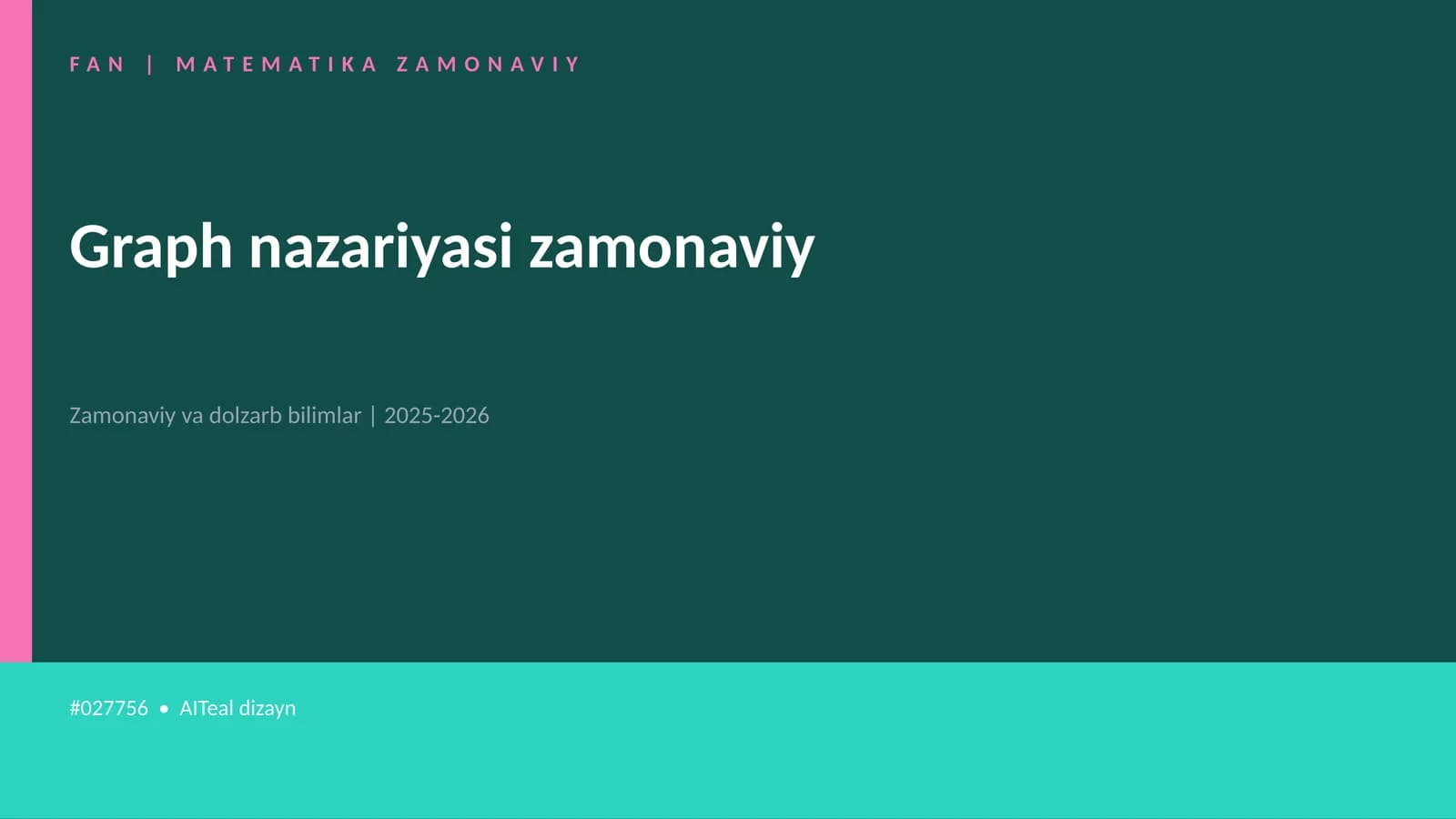 Graph nazariyasi zamonaviy