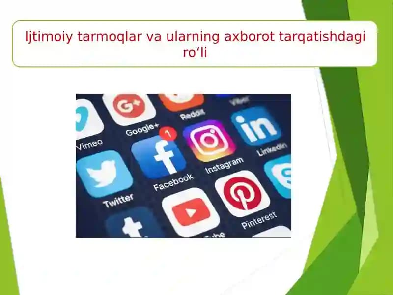 Ijtimoiy tarmoqlar va ularning axborotlar tarqatishdagi roʻli