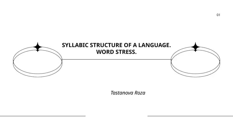 SYLLABIC STRUCTURE OF A LANGUAGE.WORD STRESS.