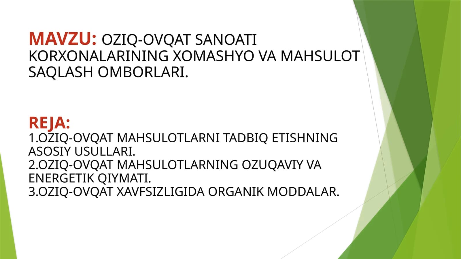 OZIQ-OVQAT SANOATI