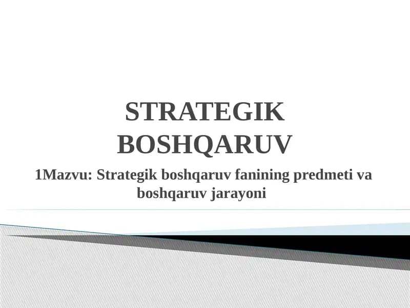 Strategik boshqaruv