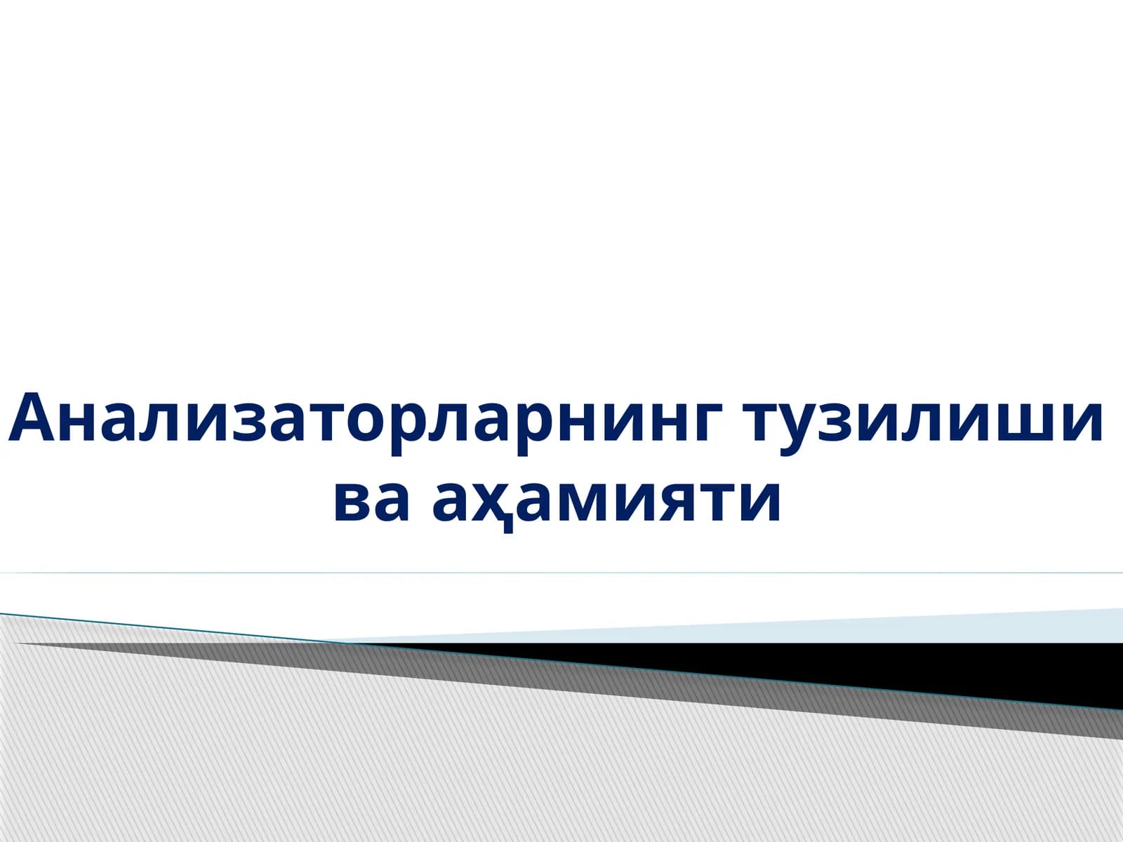 Анализаторларнинг тузилиши ва аҳамияти