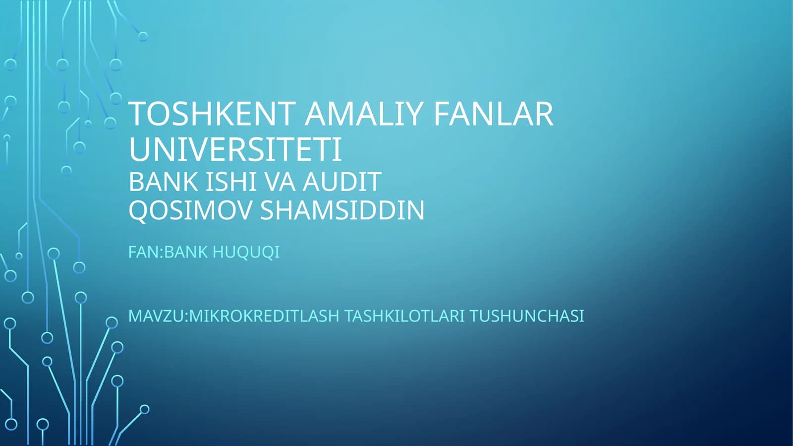 MIKROKREDITLASH TASHKILOTLARI TUSHUNCHASI