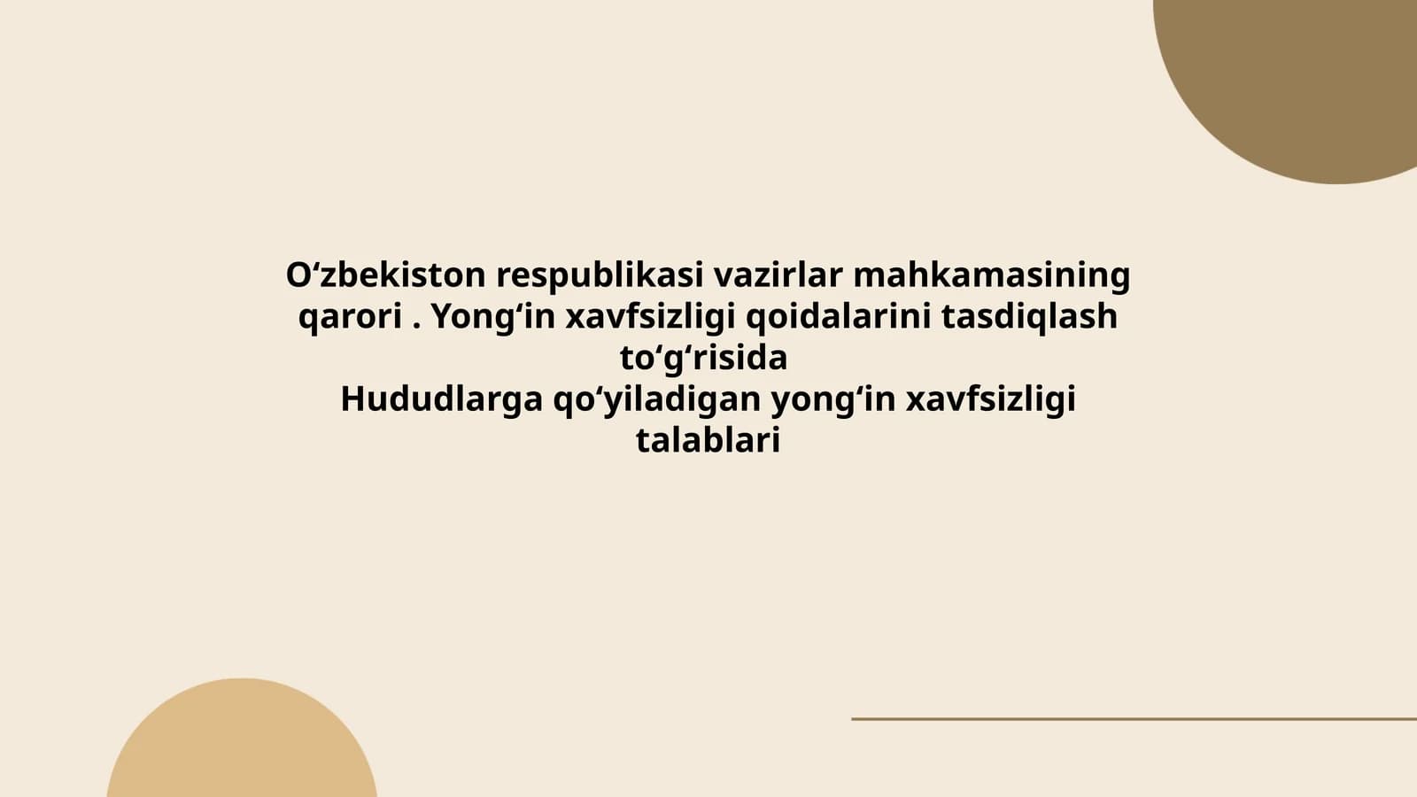 Oʻzbekiston respublikasi vazirlar mahkamasining qarori. Yongʻin xavfsizligi qoidalarini tasdiqlash toʻgʻrisida