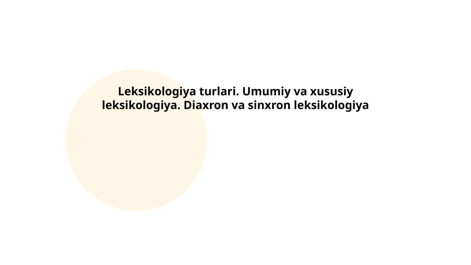 Leksikologiya turlari