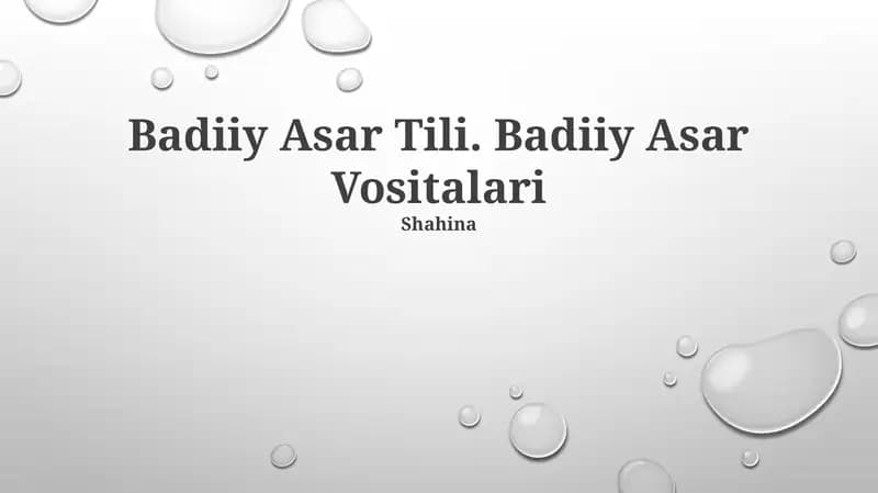 Badiiy Asar Tili