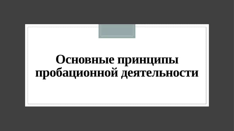 Основные принципыпробационнойдеятельности
