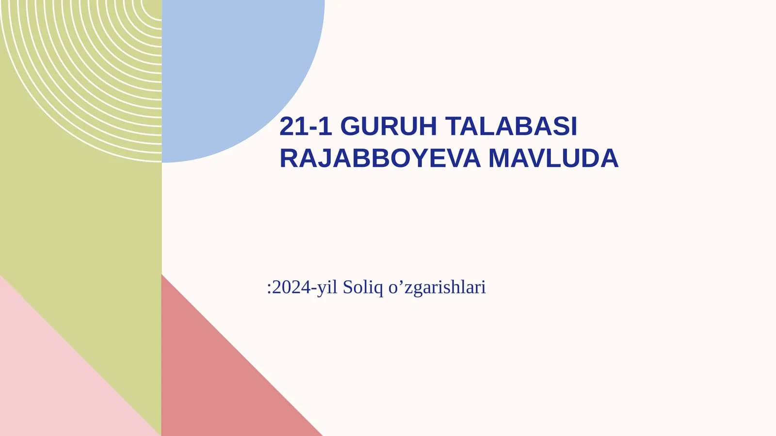 2024-yil Soliq o’zgarishlari
