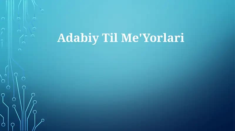 Adabiy TilMe'Yorlari