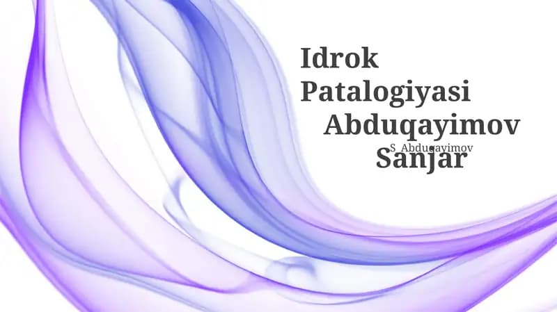 Idrok Patalogiyasi