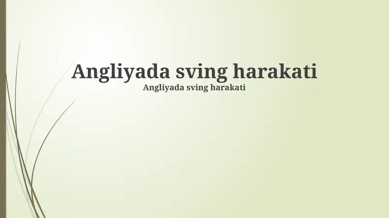 Inglizdagi "Sving" Harakati: Kelib Chiqishi va Asoslari