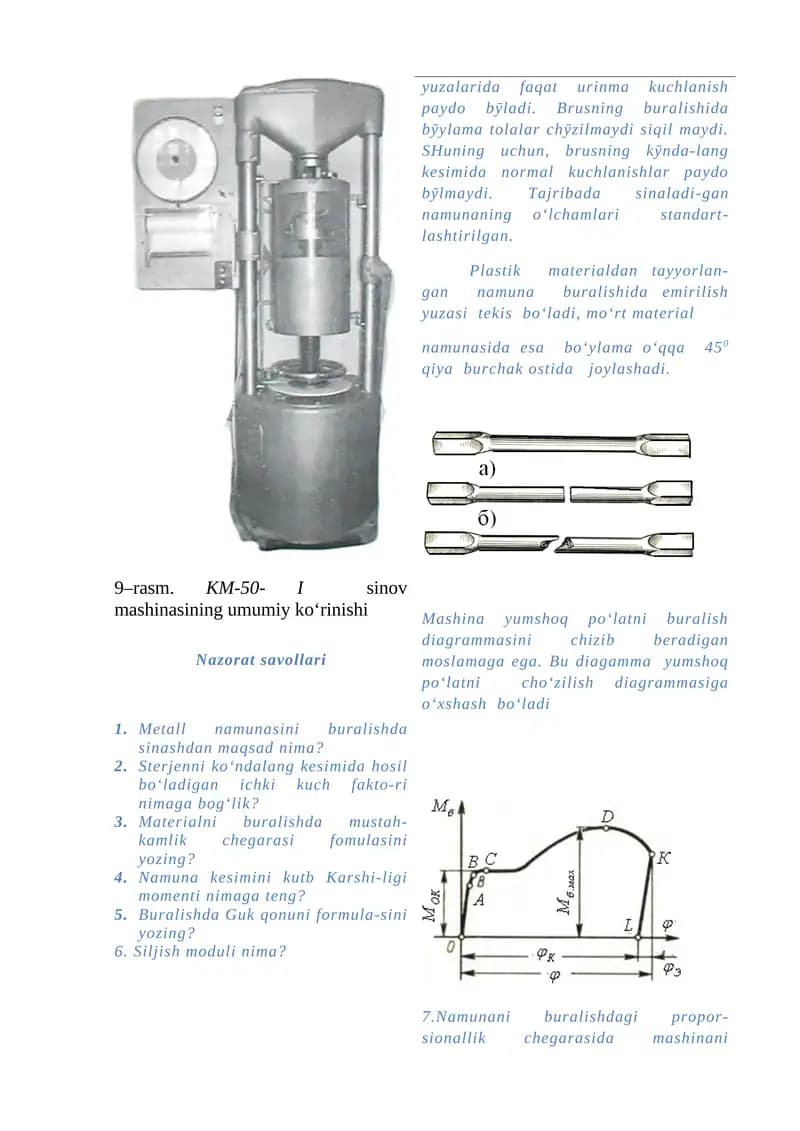 KM-50-I sinov mashinasi