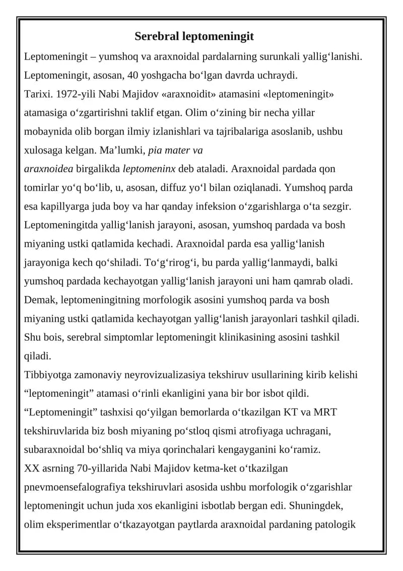 Serebral leptomeningit