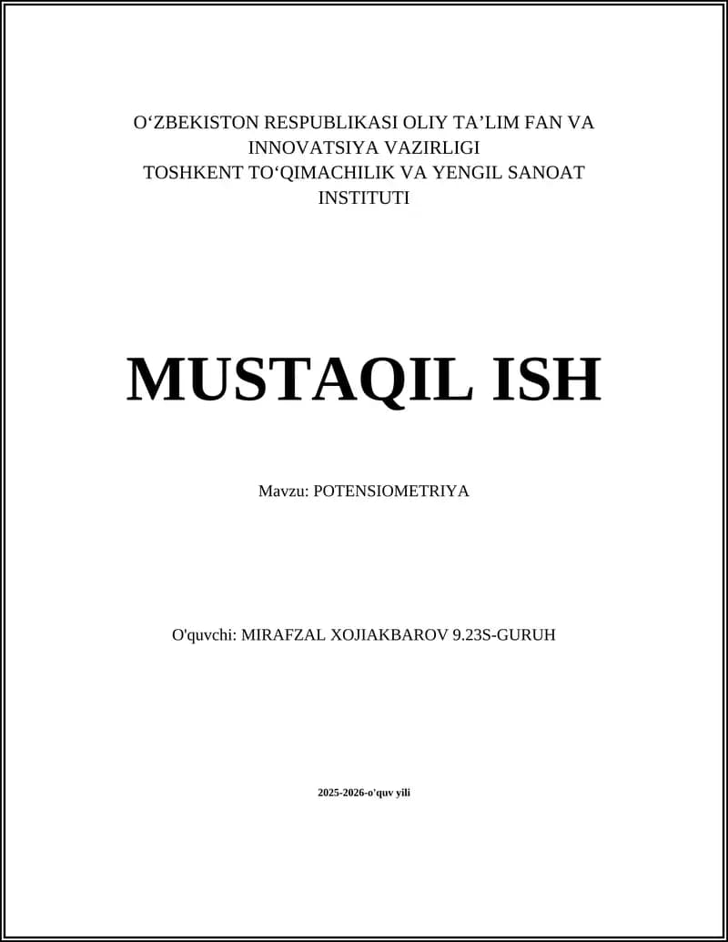 POTENSIOMETRIYA