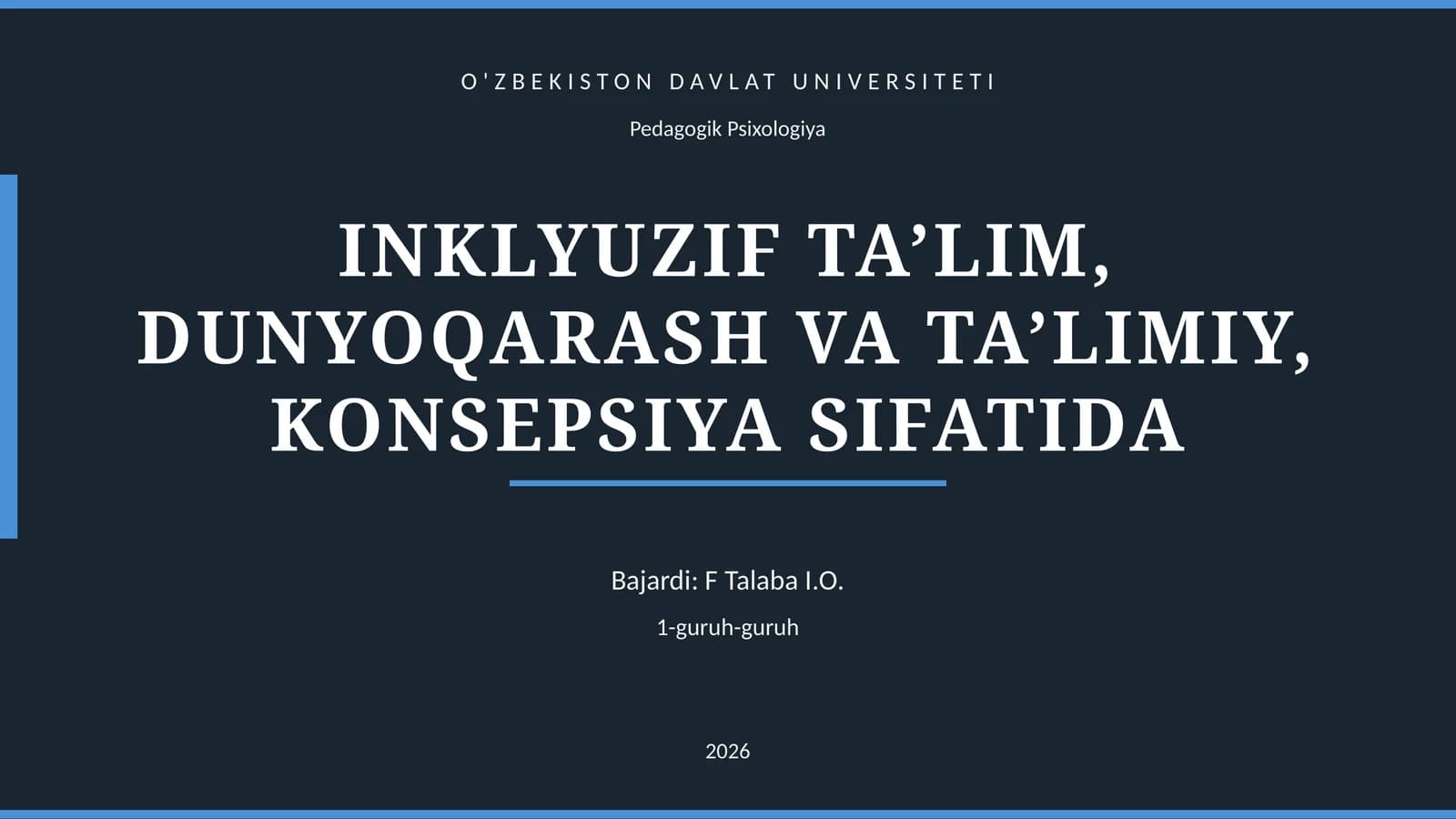 Pedagogik Psixologiya