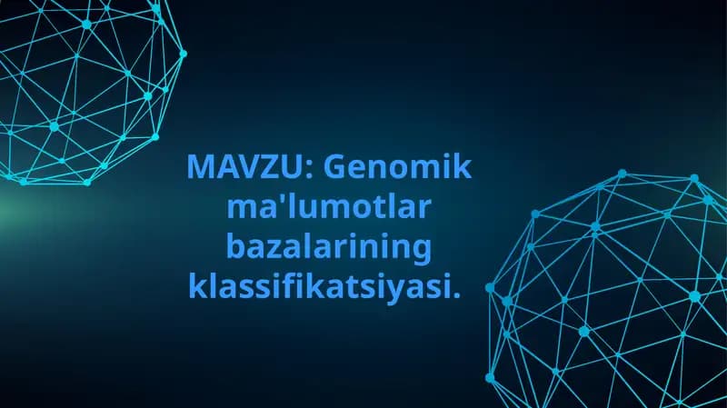 Genomik ma'lumotlar bazalarining klassifikatsiyasi