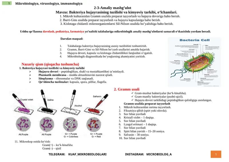 Mikrobiologiya, virusologiya, immunologiya
