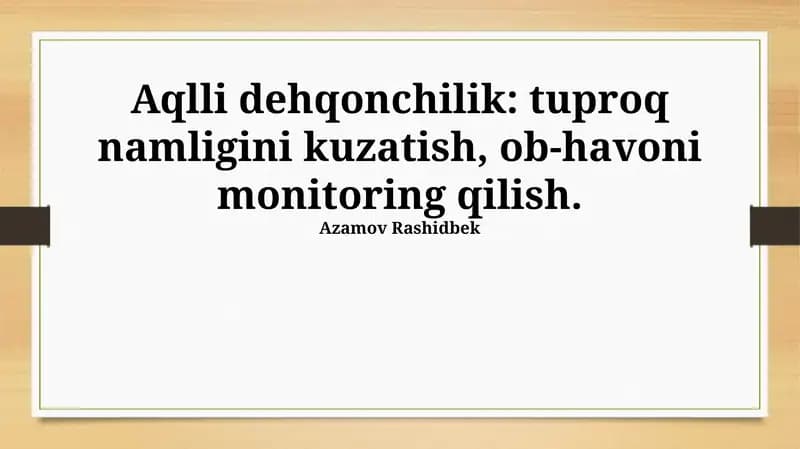 Aqlli Dehqonchilik