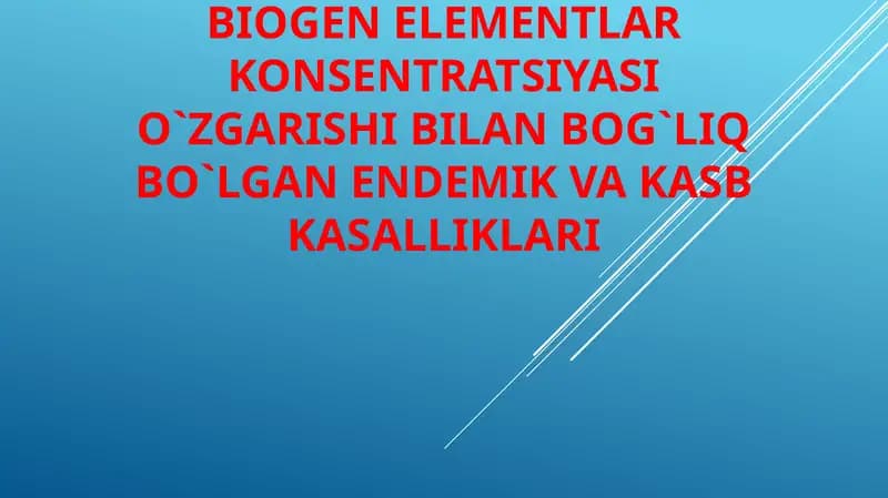 Biogenelementlar va ularning roli