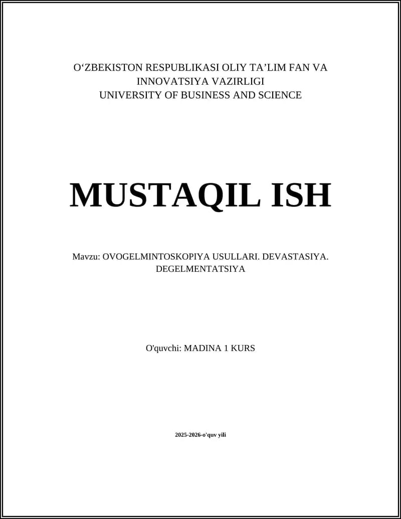 Ovogelmintoskopiya Usullari