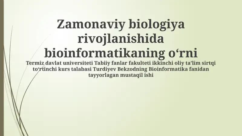 Bioinformatikaning Kelajagi va Yangi Imkoniyatlari