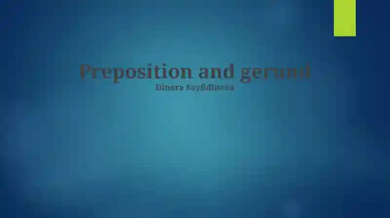 Preposition and gerund