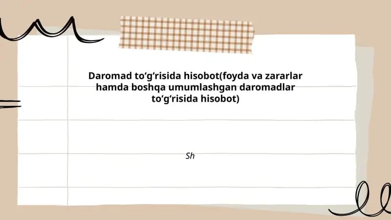 Daromad toʻgʻrisida hisobot