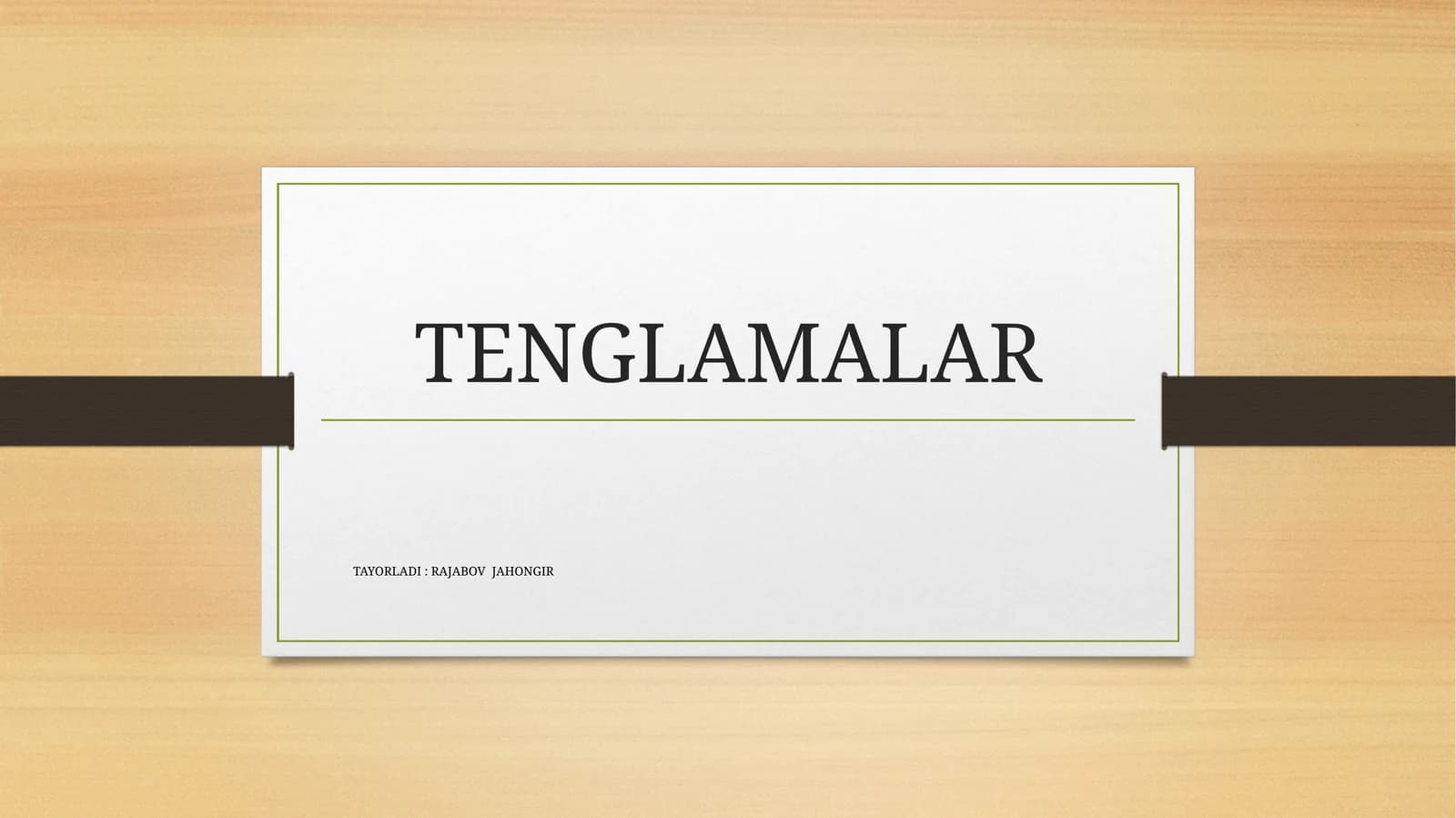 Tenglama Sistemasi