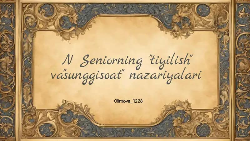 "Tashkil qilish nazariyasining asosiy tushunchalari"
