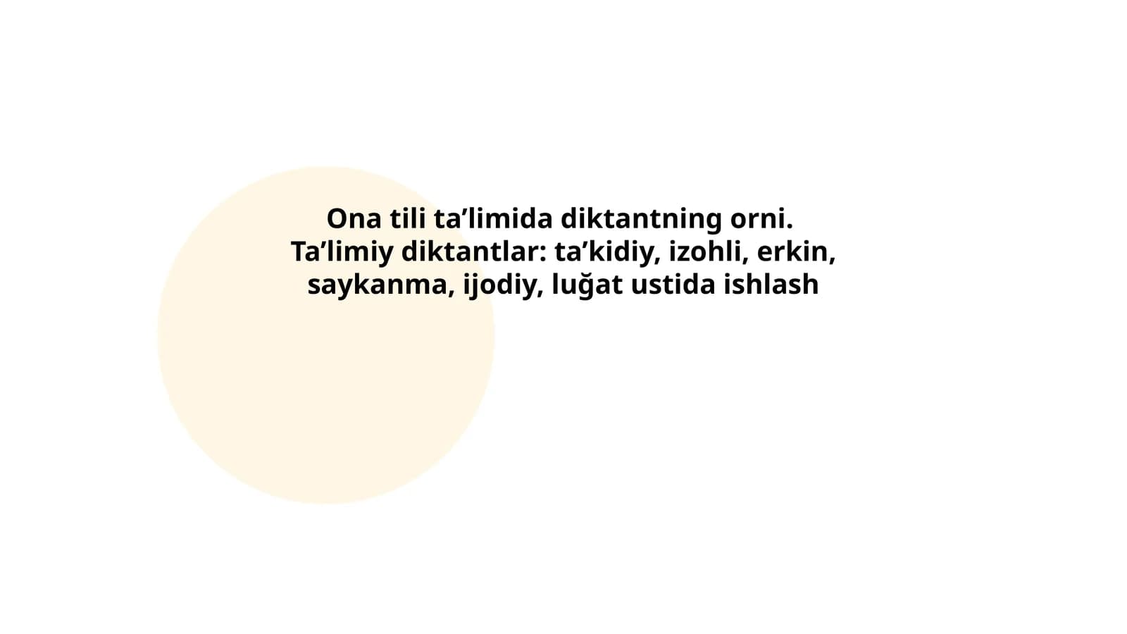 Ona tili ta'limida diktantlar
