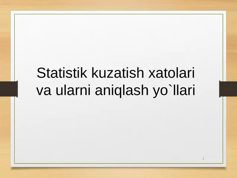 Statistik kuzatish xatolari