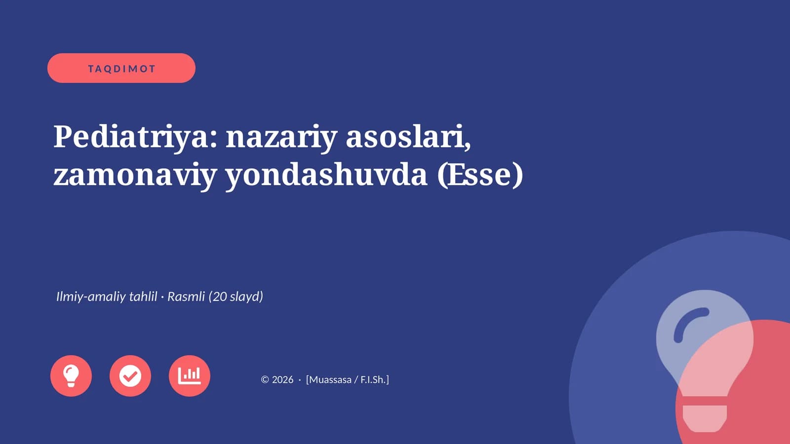 Pediatriya: nazariy asoslari, zamonaviy yondashuvda (Esse)