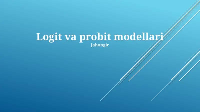 Logit va Probit Modellar